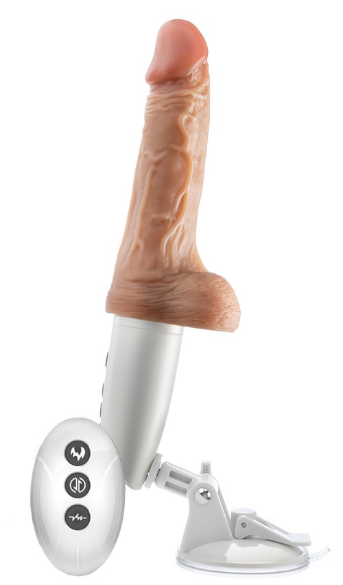 Silicone Dr Hammer 7" thrusting dildo with handle